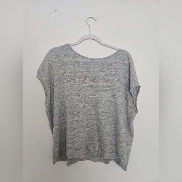 Madewell Heather Gray Cap Sleeve Linen Shirt | Size M - Picture 1 of 5